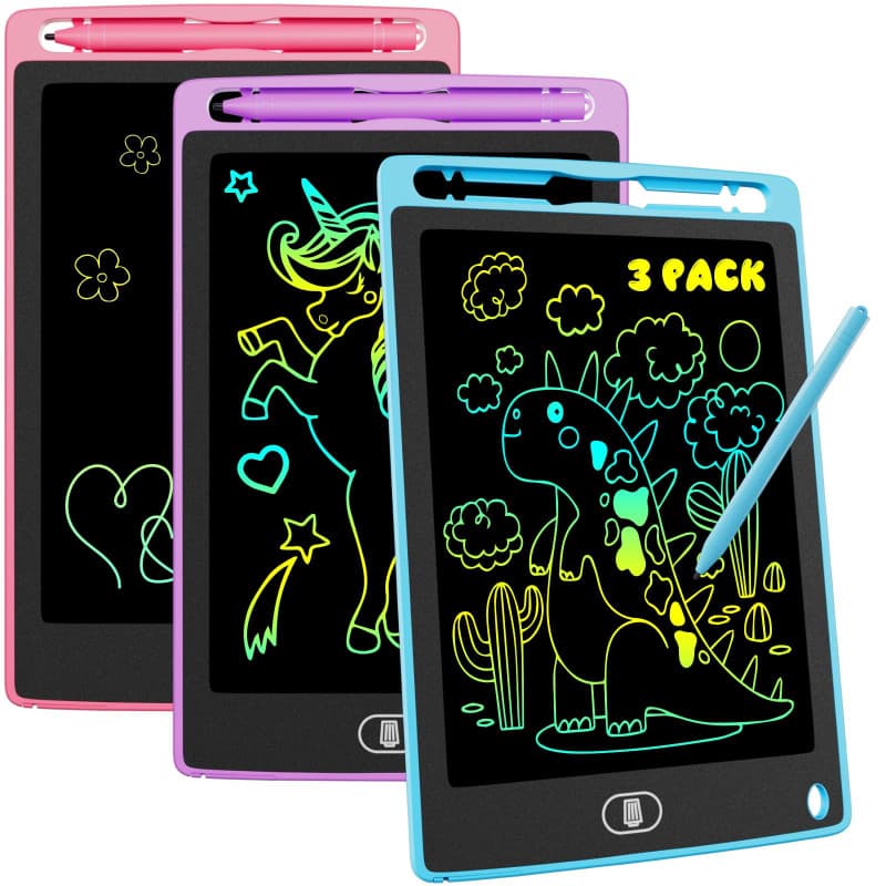 3 Pack Tablette d'écriture LCD Colorée, Electight 8.5 Pouces Enfants Tablettes Graphiques avec Fonction de Verrouillage & D'effa