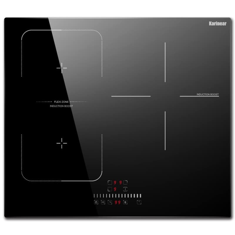 Karinear Plaque à Induction 3 Feux avec Zone Flexible, Plaque de Cuisson Induction Encastrable, Table de Cuisson Electrique avec