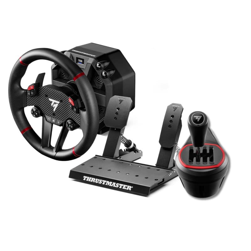 Thrustmaster T598 + TH8S – Pack Sim Racing Hautes Performances – Volant à Retour de Force + Levier de Vitesse en H 7+1 en Métal