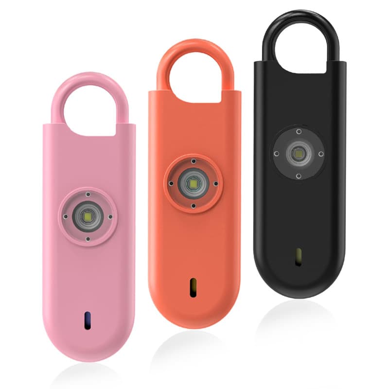 Fauxomor Alarme Personnelle Anti Agression 3 Pack-140 DB Porte-Clé Alarme avec Flash LED et Avertisseur de Batterie Faible, Kit