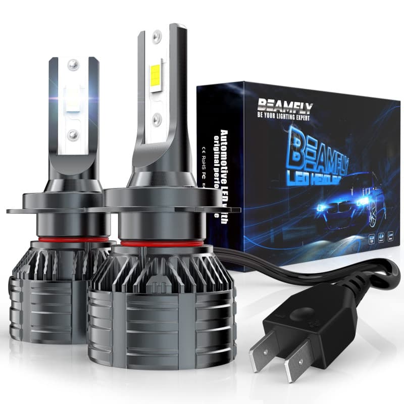 Ampoules H7 LED 16000LM, BEAMFLY Phares Avant de Voitures, 100W Très Puissant, 12V, 6000K Blanc