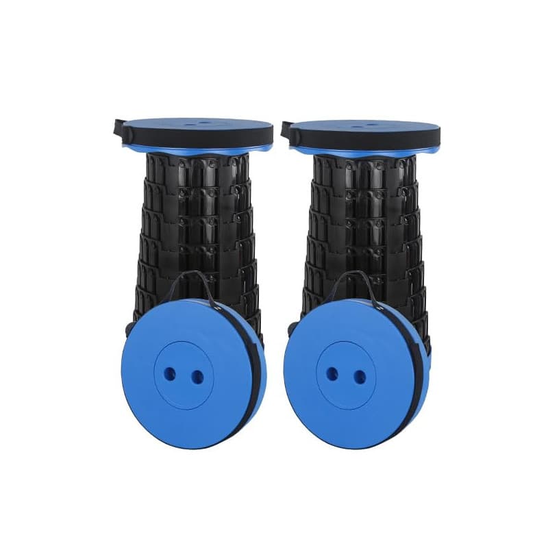 Rshuhx 2pcs Tabouret Pliant Portable Tabourets pliants pour Adultes Camping Tabouret Pliable Siège léger Rétractable pour Excurs