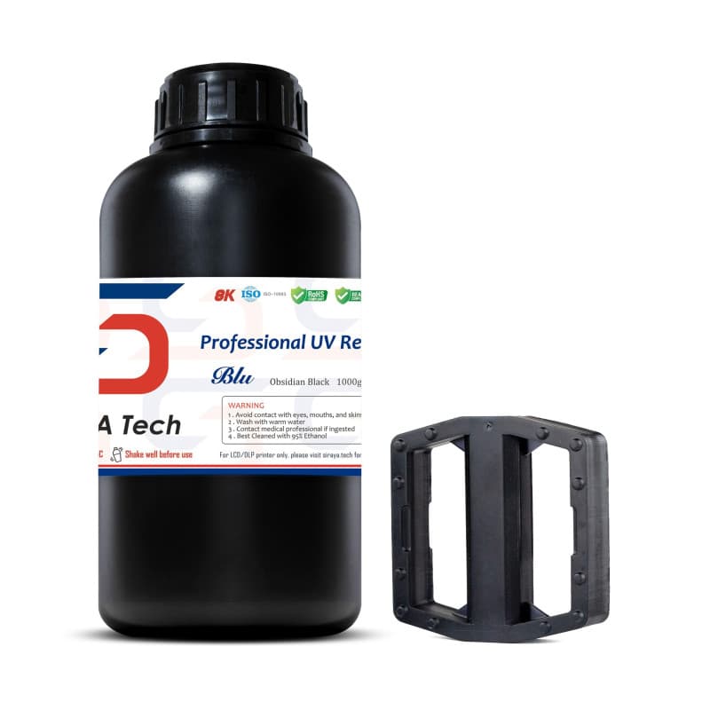 Siraya Tech Blu Résine d'Imprimante 3D Haute Ténacité - Solide et Précise, Séchage UV Rapide 405 nm pour LCD DLP (Noir Obsidienn