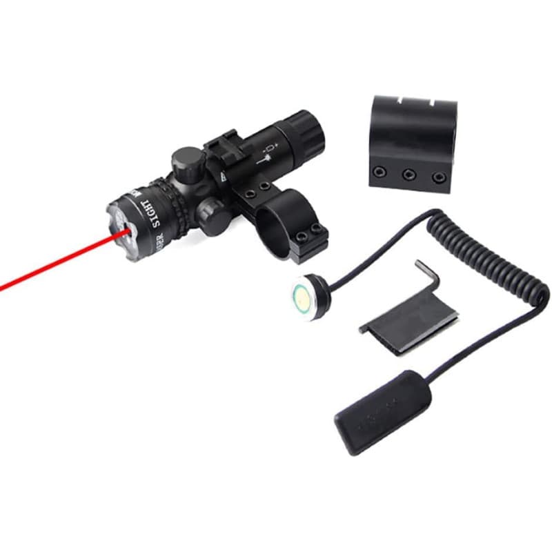 KinZon Viseur Laser Rouge Tactique avec Interrupteur à Pression, avec Montage sur Rails Picatinny Weaver 20mm et Mlok, Lunette d