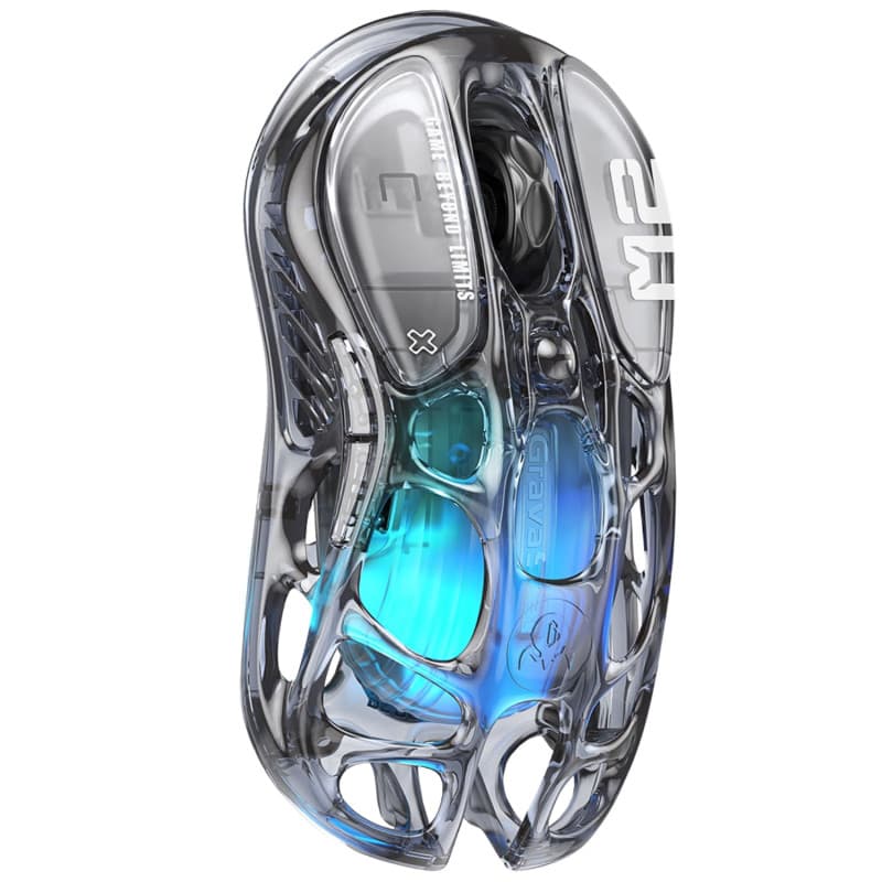 GravaStar Mercury M2 Souris de Jeu – Souris de Jeu MMO pour Ordinateur avec capteur Optique 26 000 DPI – Design léger évidé – 5