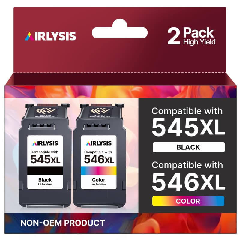 AIRLYSIS PG-545XL CL-546XL Cartouche d'encre Remplacement pour Cartouche Canon 545-546 pour Pixma TS3350 TR4550 TS3450 TS3150 MG