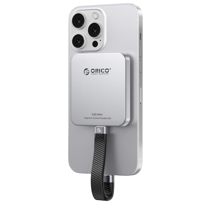 ORICO 1To Disque SSD Externe Magnétique, 4K ProRes HDR Enregistrement, jusqu'à 2000 Mo/s, Seulement Compatible avec iPhone 15/16