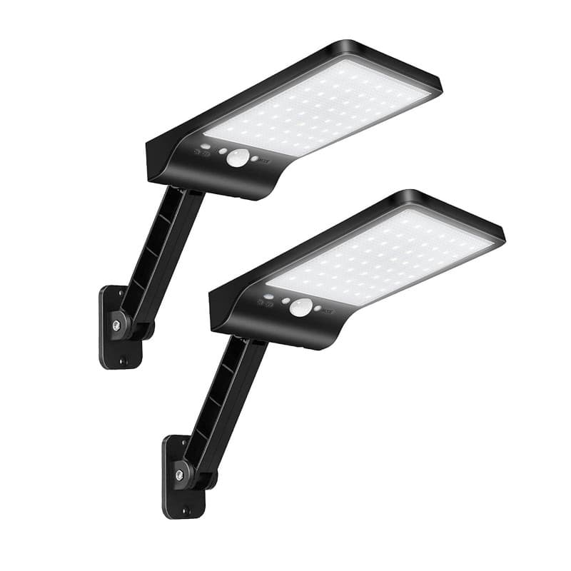 Moman Lampe Solaire Extérieur, Lumiere Solaire Exterieur Detecteur de Mouvement 56LED/2200mAh Applique Solaire 3 Modes IP65 Étan