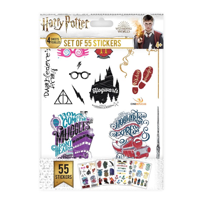 Cinereplicas - Autocollants - Harry Potter - Stickers Set de 55 Autocollants - Taille unique - Licence Officielle Warner Bros Ha