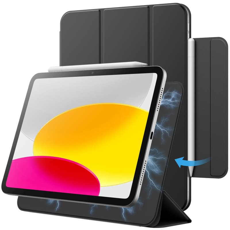 JETech Coque Magnetique pour iPad (A16) 11ème/10ème Génération (2025/2022), Attachement Magnetique, Fin Housse Étui avec Veille/