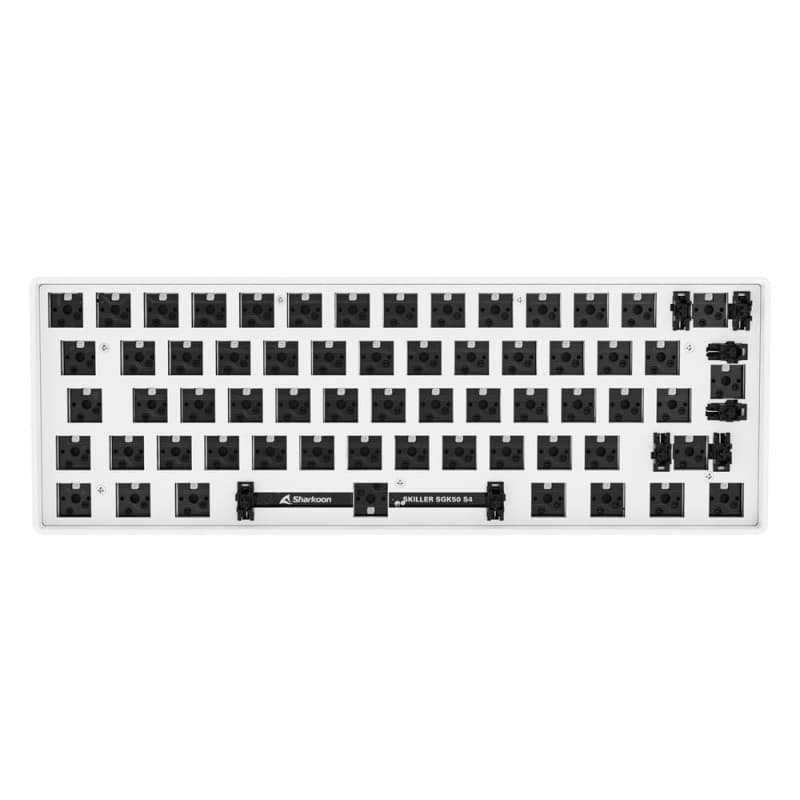 Sharkoon SKILLER SGK50 S4 Barebone ISO, Blanc, 60% Layout, Technologie de Commutation à Chaud