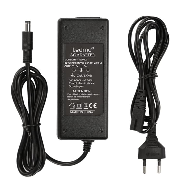 LEDMO Alimentation Adaptateur,Transformateurs 12V 5A/6A 60W/70W Chargeur pour Alimentation Freebox, LED Ruban, LCD TFT Monitors,
