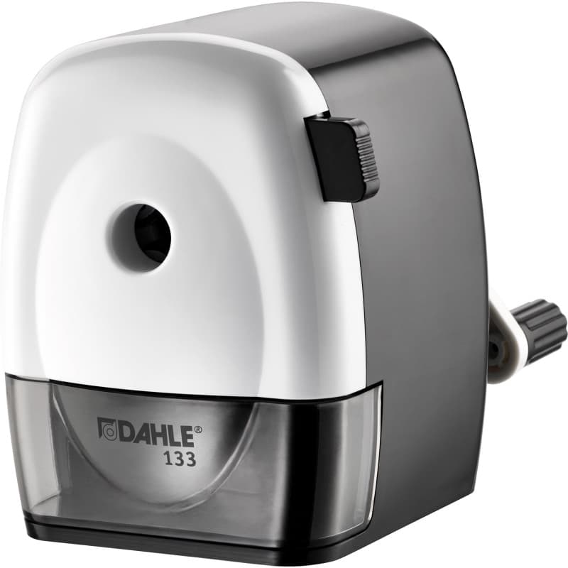 Le Taille Crayon Dahle 133 (à manivelle, pointe réglable, pour diamètres jusqu'à 11.5 mm) Blanc Noir