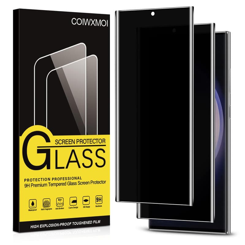 Coiwxmoi Verre Trempé pour Samsung Galaxy S23 Ultra Anti Espion Vitre Protection Ecran Anti-Espion Film Protecteur Écran Dureté