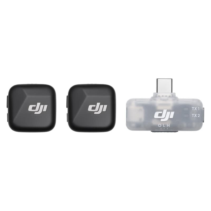 DJI Mic Mini (2 TX + 1 RX Mobile), Microphone sans Fil pour iPhone/Android, prêt à l’Emploi, Compact et léger, appairage Entre m