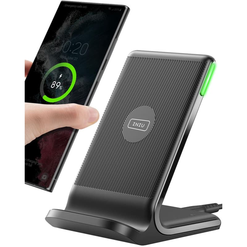 INIU Chargeur Induction 15W, Chargeur sans Fil Certifié Qi à Charge Rapide, Wireless Charger Accessoire Bureau pour iPhone 17 16