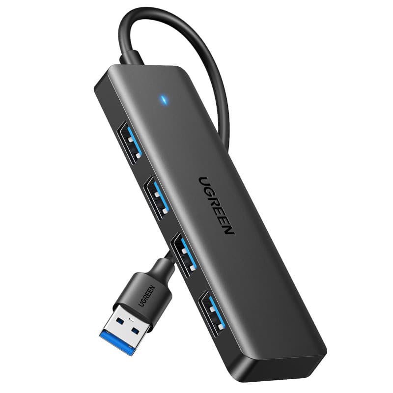UGREEN Hub USB 3.0 4 Data Ports Ultra Fin Multiport Type A 5Gbps Haute Vitesse Compatible avec MacBook iMac Surface XPS PC Ordin