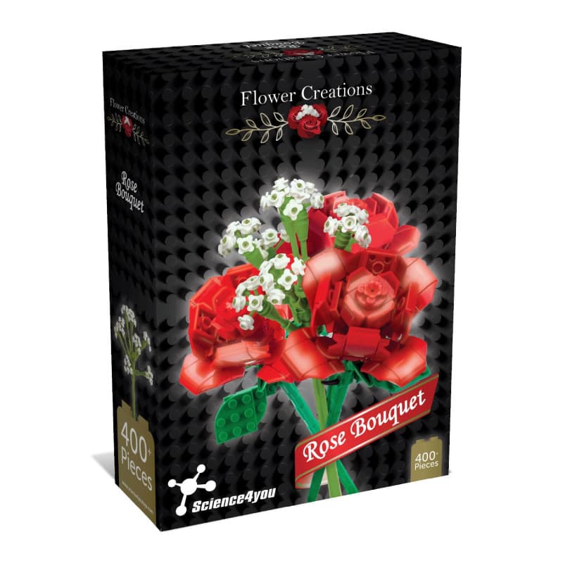 Science4you Kit de Construction de Bouquet de Roses pour Adultes – Amusez-Vous à Construire des Fleurs Artificielles, Cadeau de