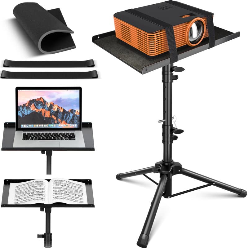 CAHAYA Trépied de projecteur avec roulettes Support Universel pour Ordinateur Portable Support DJ Multifonctionnel avec Hauteur