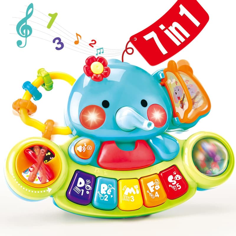 hahaland Jouet Éveil Bébé 6 Mois avec 7 Aires de Piano Jeux Cadeau Jouet Musical Bébé pour 6 9 12 Mois Naissance Fille Garçons