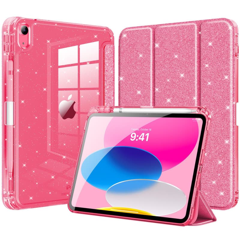 MoKo Coque pour iPad(A16) 11e Gén 11" 2025/iPad 10e Gén 10,9" 2022, Étui Scintillant avec Fente Stylet, Housse avec Coque Arrièr