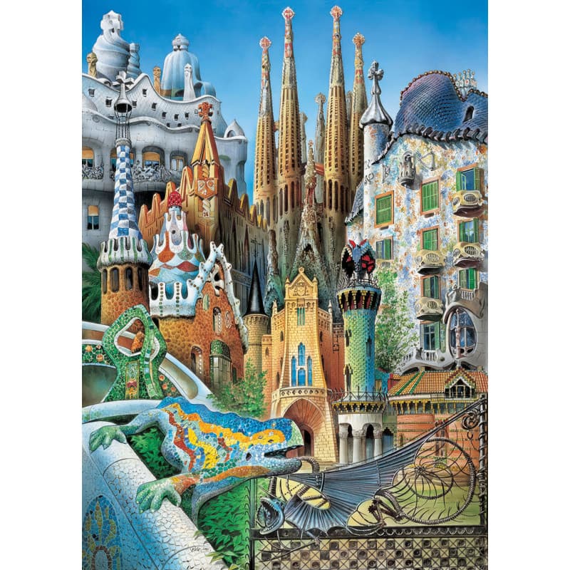 Puzzle Adulte 1000 Pièces Œuvres de Gaudi à Barcelone 70x50cm Puzzles pour Adultes Jeu éducatif Défi Jouets 1000 Pièces Puzzles