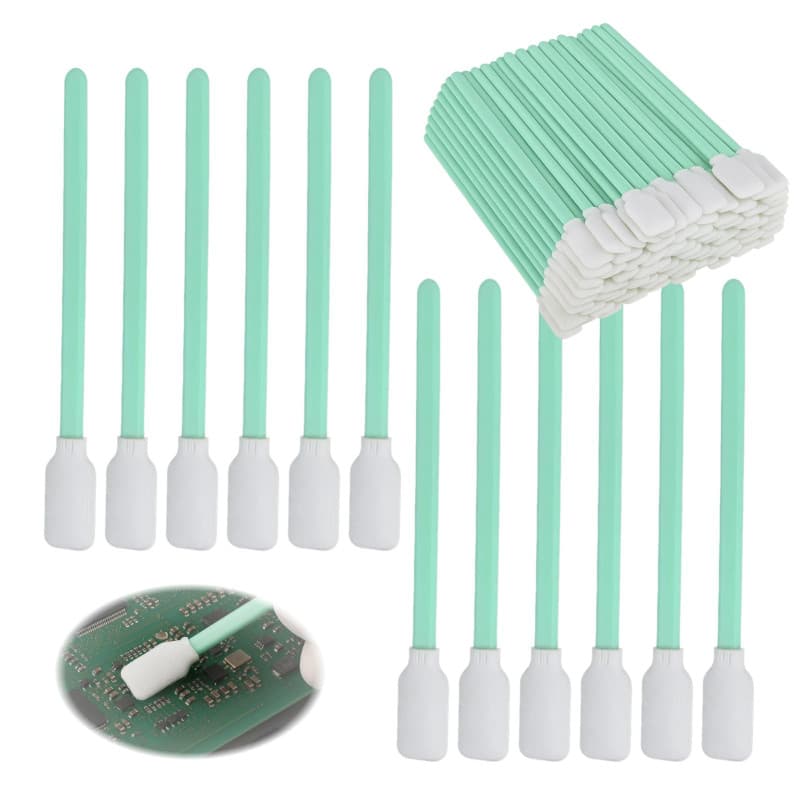 100 Pièces Bâtonnets de Nettoyage Non Pelucheux, Bâtonnets de Nettoyage en Mousse, Mini Bâtonnets Longs en Polyester pour Appare