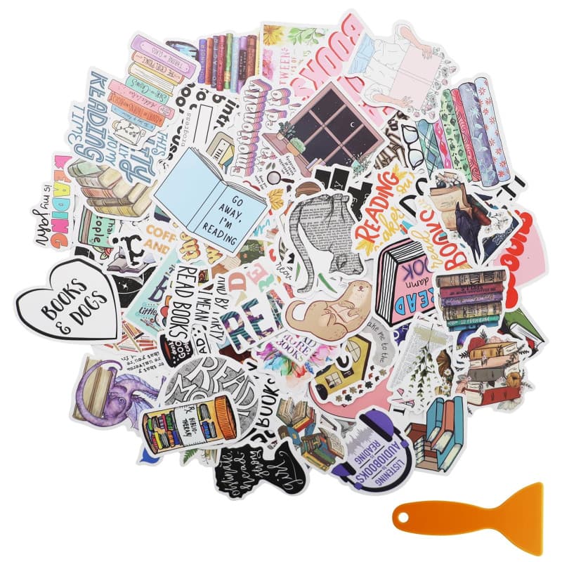 100 pièces autocollants de lecture, autocollants vintage, décoration de livres Avec grattoir, graffiti positif, motivant, résist