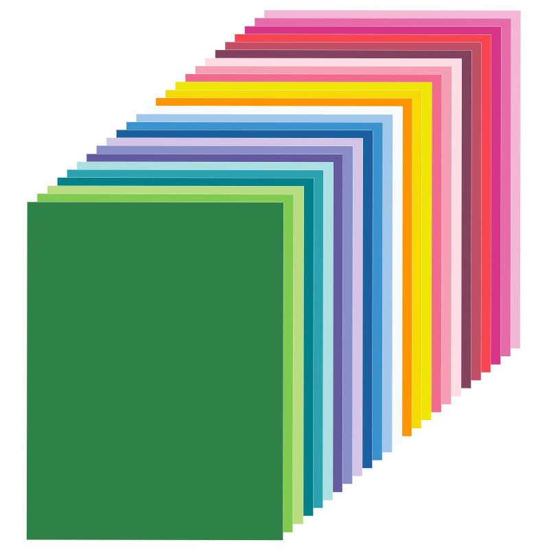 100 feuilles - 120g Tonpapier A4 couleur, Bastelpapier couleur papier imprimant - 25 couleurs