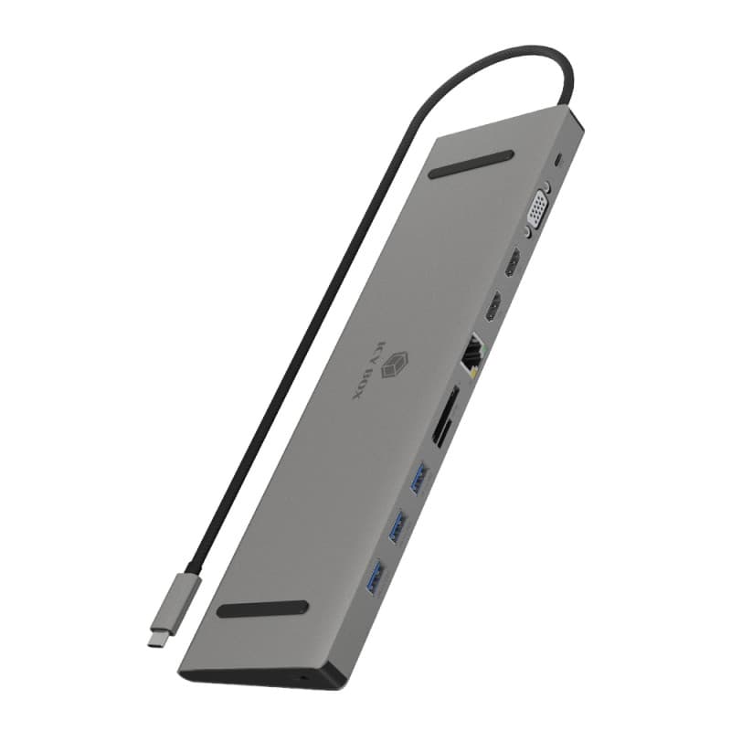 ICY BOX IB-DK2106-C Avec fil USB 3.2 Gen 1 (3.1 Gen 1) Type-C Anthracite, Noir