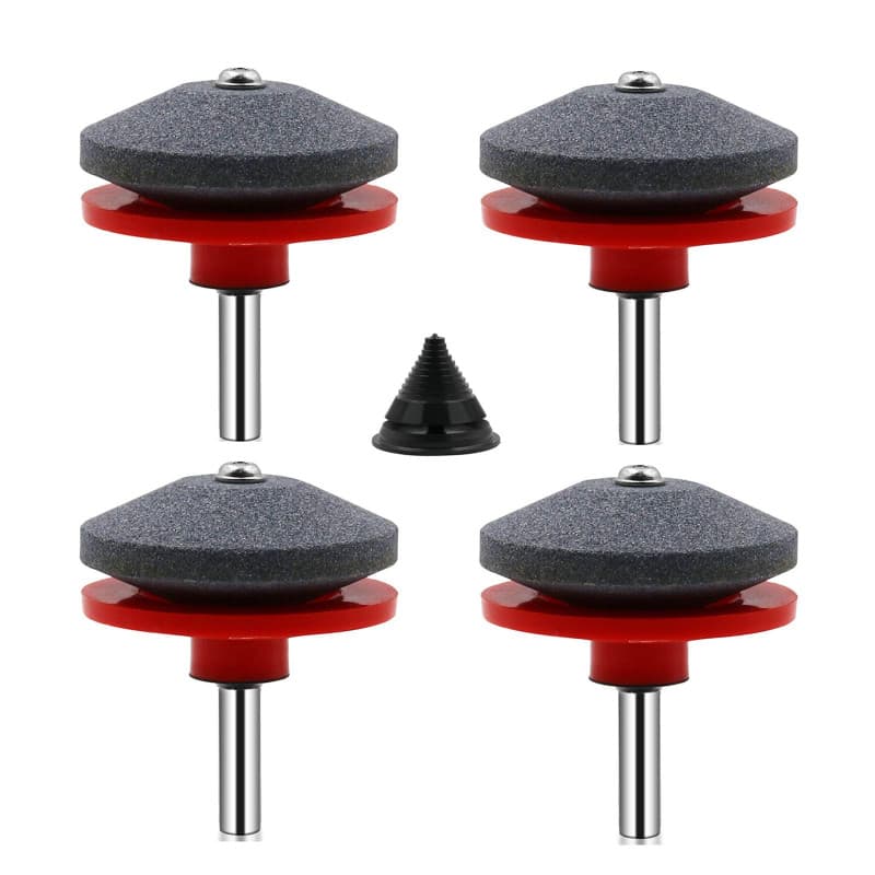 SIYI-XIU 4 Pièces Affuteur Lame Tondeuse Gazon Universel Aiguiseur de Tondeuse Accessoires pour Tondeuses avec 1Pcs Kit D'équili