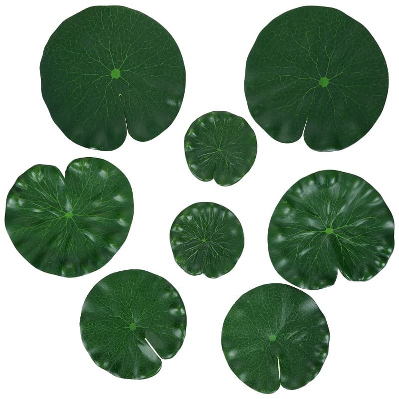 Molain Lot de 8 feuilles de lotus artificielles flottantes en mousse pour maison, jardin, étangs, piscine, aquarium, décoration