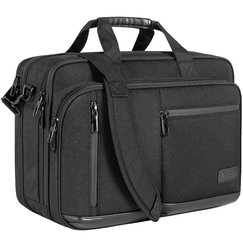 VANKEAN Porte-documents pour ordinateur portable 17.3 pouces hommes et femmes, sac à bandoulière de qualité supérieure, hydrofug