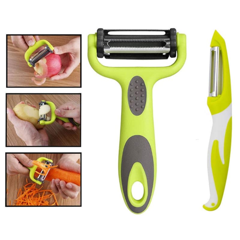 Senven® Éplucheur 3 en 1 – multifonction pour éplucher les pommes de terre, les carottes et divers légumes et fruits, convient p