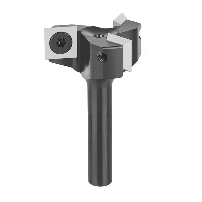 SpeTool Fraise à Surfacer avec 3 Inserts 8 mm Diamètre de Tige 35 mm Diamètre de Coupe Fraise de Rabotage Fraise Défonceuse Coup