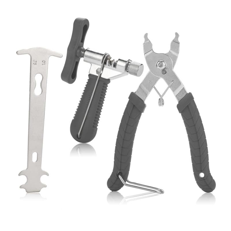 QKURT Ensemble d'outils de vélo (3 pièces) - Outil de dérive chaîne, pince à maillons de vélo, vérificateur de chaîne - Métal -