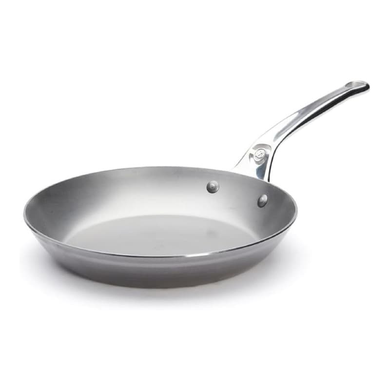 De Buyer - Poêle ronde en tôle d'acier MINERAL B Pro - 24 cm - Fabriquée en France, Sans PFAS, Anti Adhérence Naturelle, Queue E