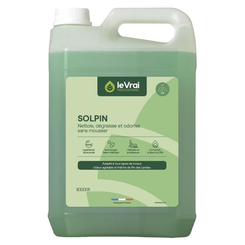 LE VRAI PROFESSIONNEL - SOLPIN - Nettoyant Sol Multi-Surfaces - Détergent aux Agents Lavants d’Origine Végétale - pour Aspirateu