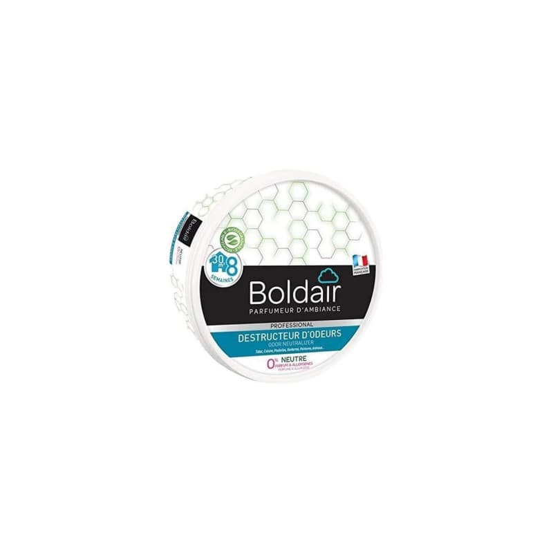 BOLDAIR - Gel destructeur d'odeur Neutre - Neutralise les odeurs - parfume - Produit gel solide - Multi application - durée 8 se