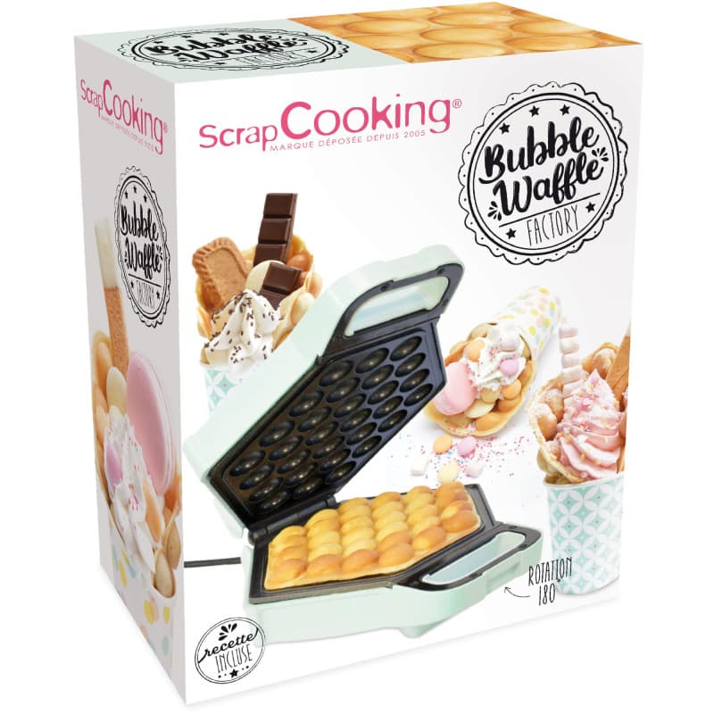 ScrapCooking - Bubble Waffle Factory - Machine à Gaufres Bulles de Hong Kong - Gaufrier Électrique pour Egg Waffles Boules Pâtis