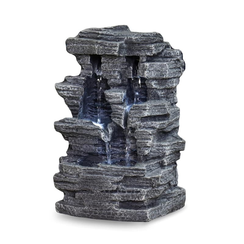 Zen'Light - Fontaine d’Intérieur Grand Canyon - Cascade Nature Effet Pierre - SCFR 150, Gris, 19 x 24 x 32 cm