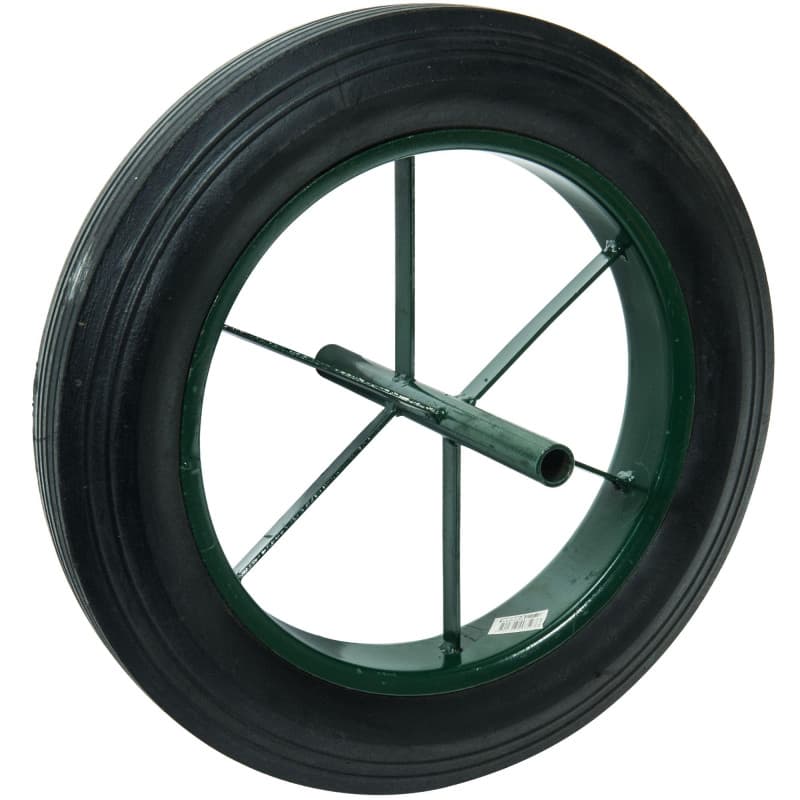WERKA PRO - 10359 - Roue Increvable 15" - Diam 385 x 85 cm - Axe 20 mm / Longueur 242 mm - Pour Brouette ou Remorque Jardin