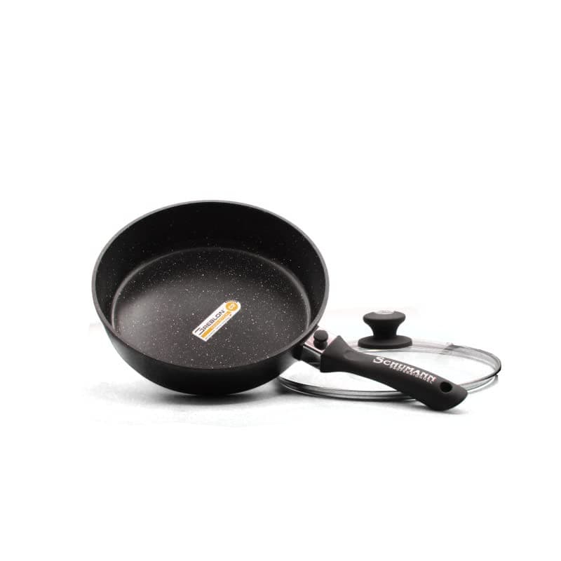 Schumann Professionnel - Sauteuse 28cm - Compatible Tous feux dont Induction - Fonte d'Aluminium Sans PFOA - Manche Amovible en