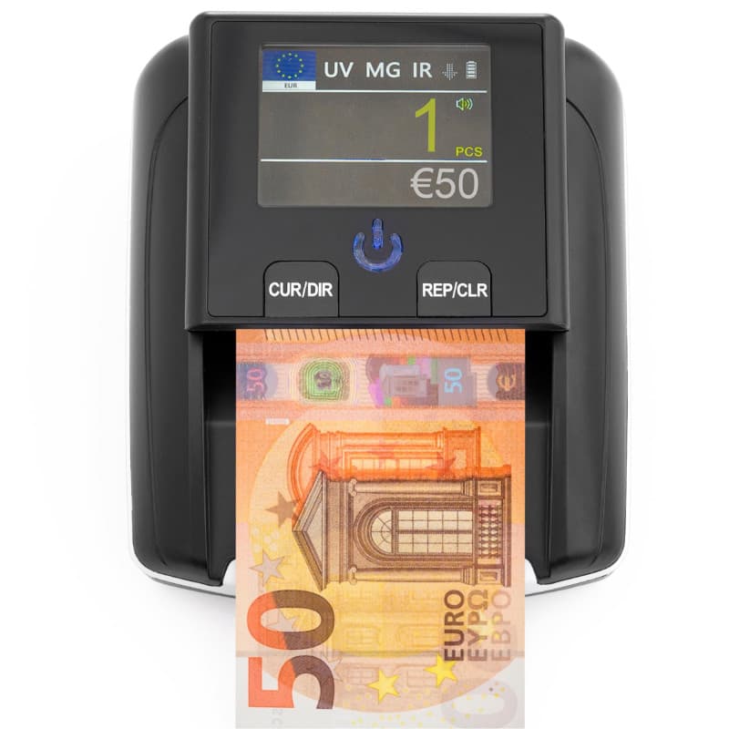 Detecteur Faux Billet & Compteuse de Billets INSERTION UN A UN - Détecteur UV/MG/IR pour Faux Billets Euros, Faux Dollars, Faux