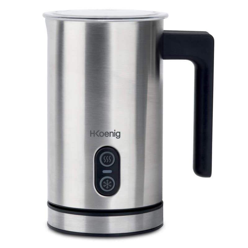 H.Koenig Mousseur à Lait Electrique MLK8 Inox 0,24L, Mousse Onctueuse Froide ou Chaude, Revêtement antiadhésif, Arrêt automatiqu