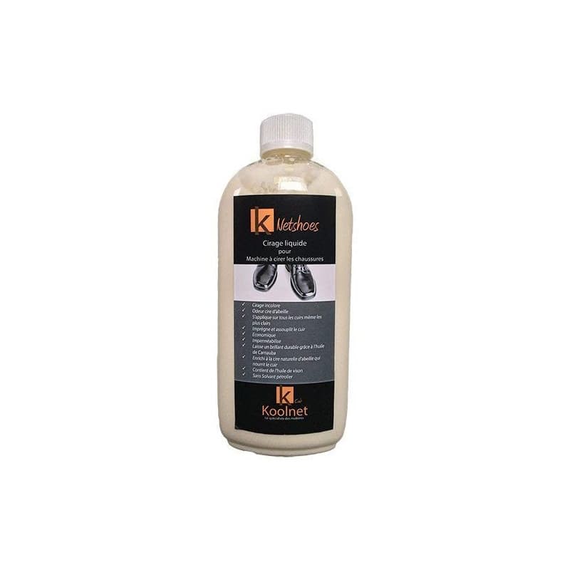 Koolnet NETSHOES Cirage Liquide Incolore 500 ML - Utilisation Facile avec Cireuse, Machine à Cirer ou Manuellement - Soin Profes