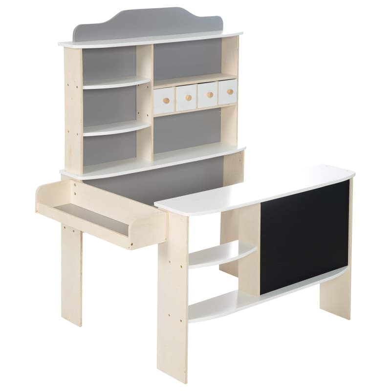 roba Marchande Enfant en Bois pour Garçons et Filles de 3 Ans et plus - 6 Compartiments 4 Tiroirs et 2 Étagères - Inclus Tableau