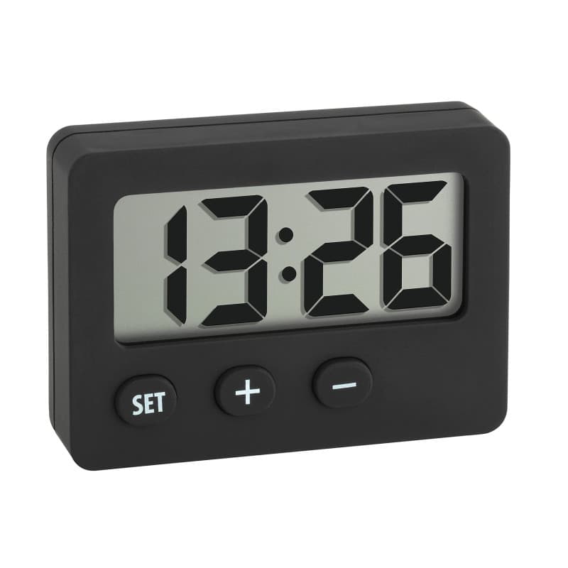 TFA Dostmann Horloge numérique, 60.2013.01, Horloge a Poser, Parfaite pour la Voiture/Caravane, pour Les examens/examens finaux,