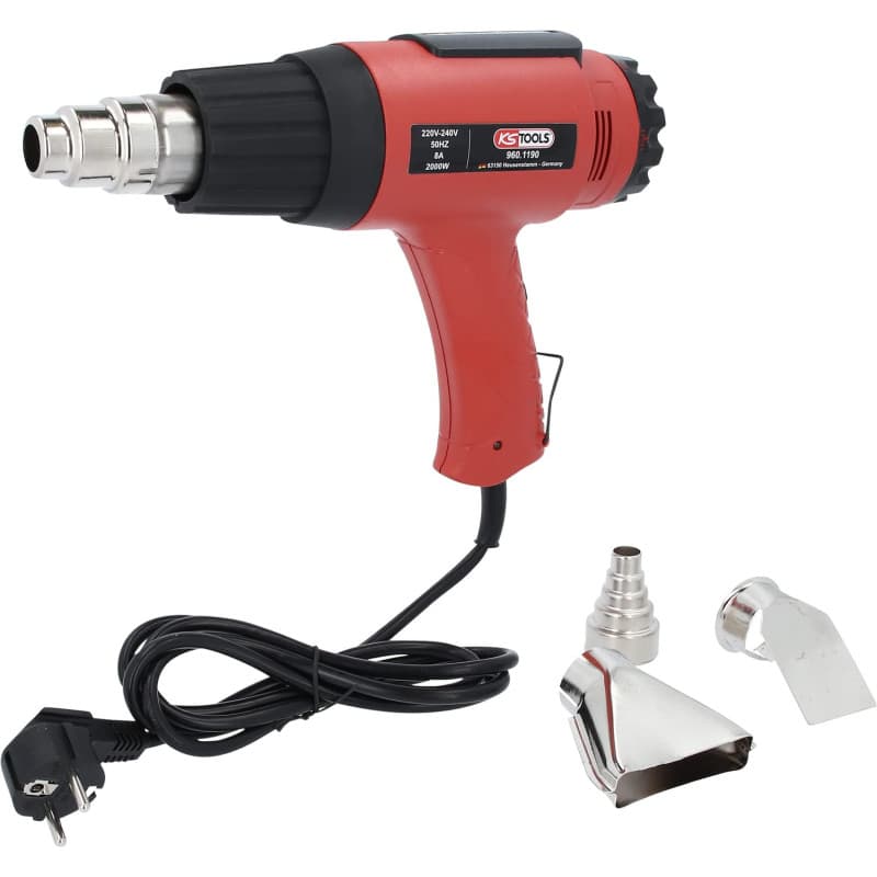 KS TOOLS 960.1190 - Décapeur Thermique 2000W - Pistolet Thermique à Air Chaud - 2 Positions - Réglage de Température par Molette