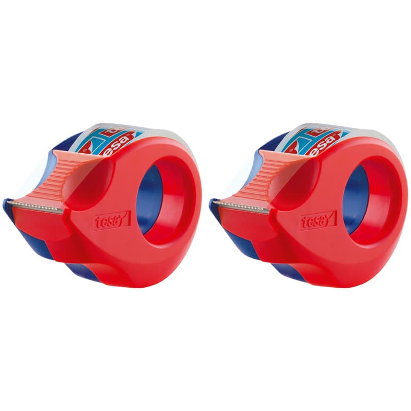 tesa 2 dévidoirs manuels 57858 mini transparents (2 pièces), bleu/rouge
